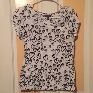 black and white short sleeve blouse